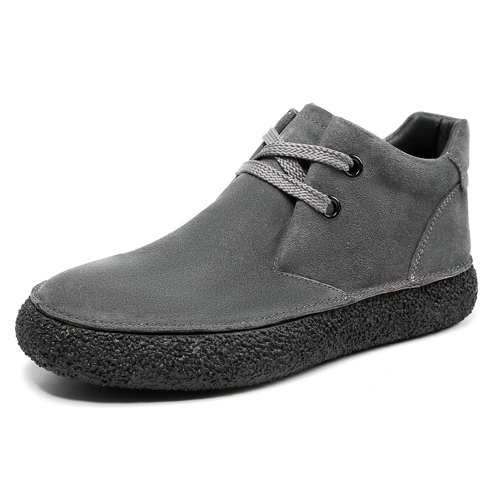 Matte Suede Mid-Top SneakersMartin Boots Mens Casual Leather Shoes Thick-Soled Trendy Shoes foto 3