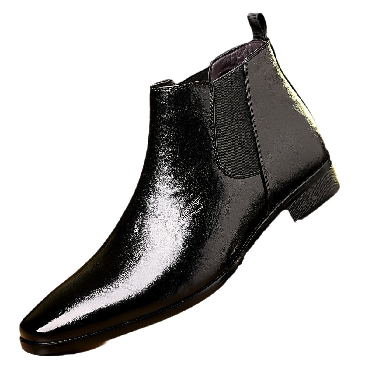 Leather Breathable Lychee Pattern High-top Shoes foto 4