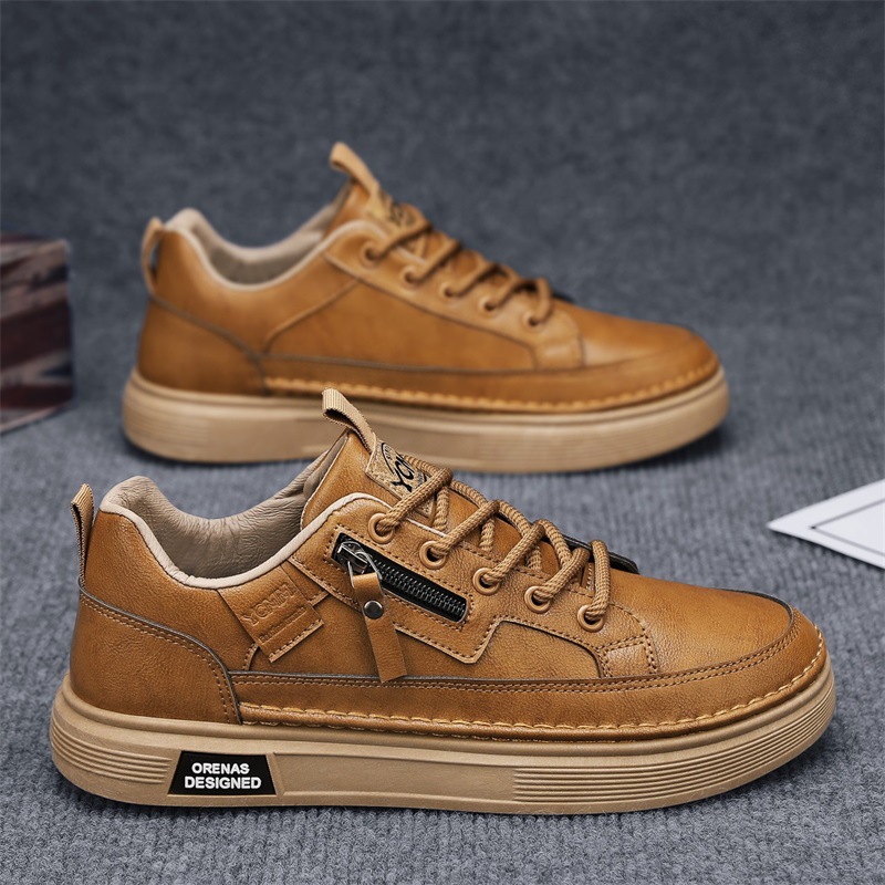 Casual Breathable Solid-color Trendy Lace-up Round-toe Sneakers foto 2