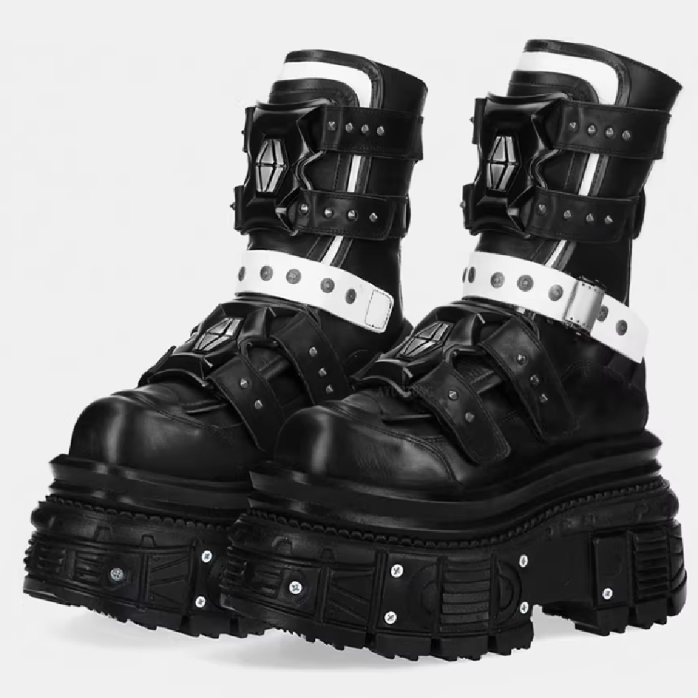 Female Punk Platform Studded Motorcycle Boots foto 2
