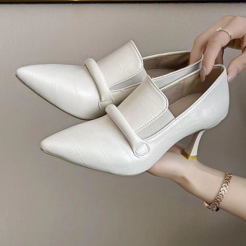 Soft Leather 7cm Women's Stiletto Heel High Heel Shoes foto 2