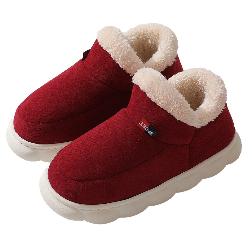 Couples Cotton Shoes Winter Wear Bag Heel Fleece-lined Indoor Warm foto 2