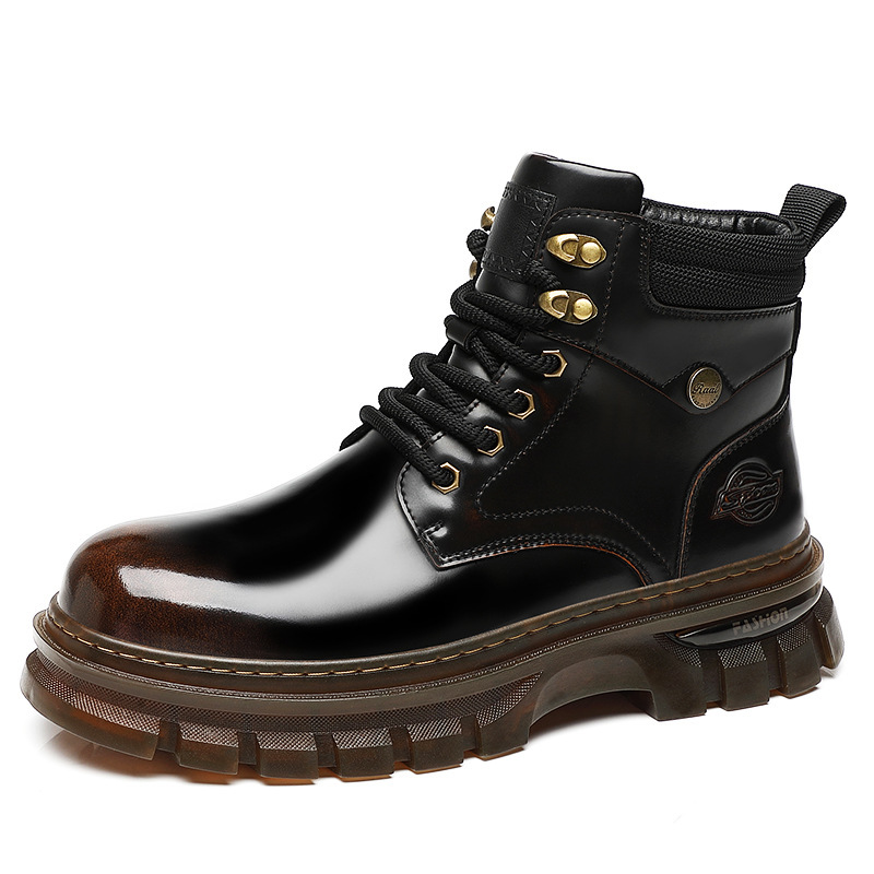 Fleece-lined Warm Cotton British Style Platform Boots foto 2