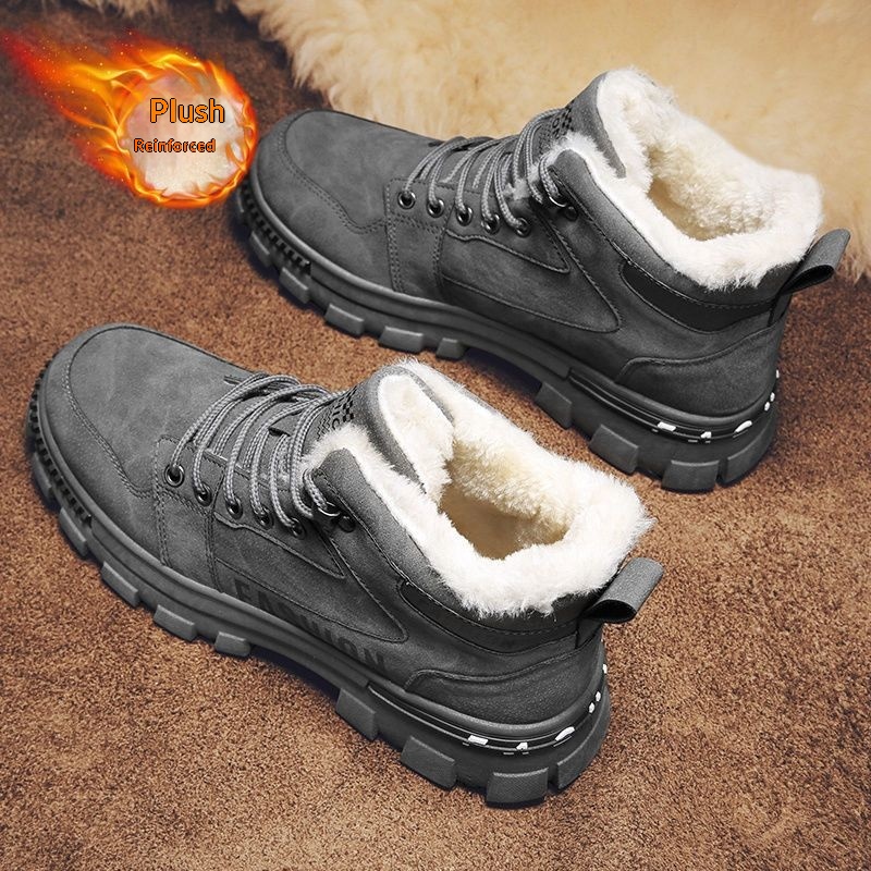 New Mens Fleece-lined Thickened Warm Cotton Shoes foto 4