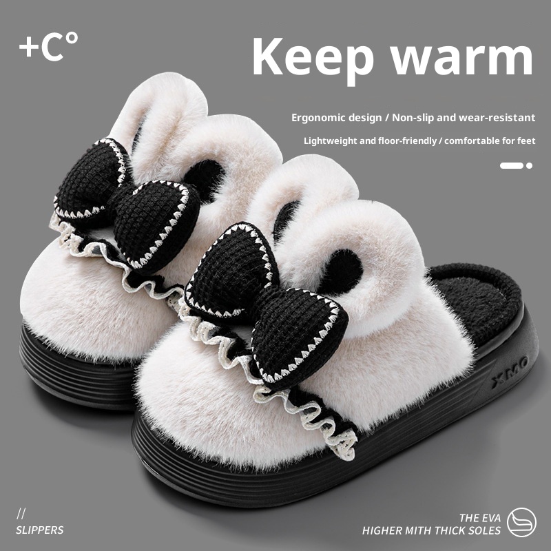 Indoor Warm Non-slip Cute Couples Cotton Shoes foto 4