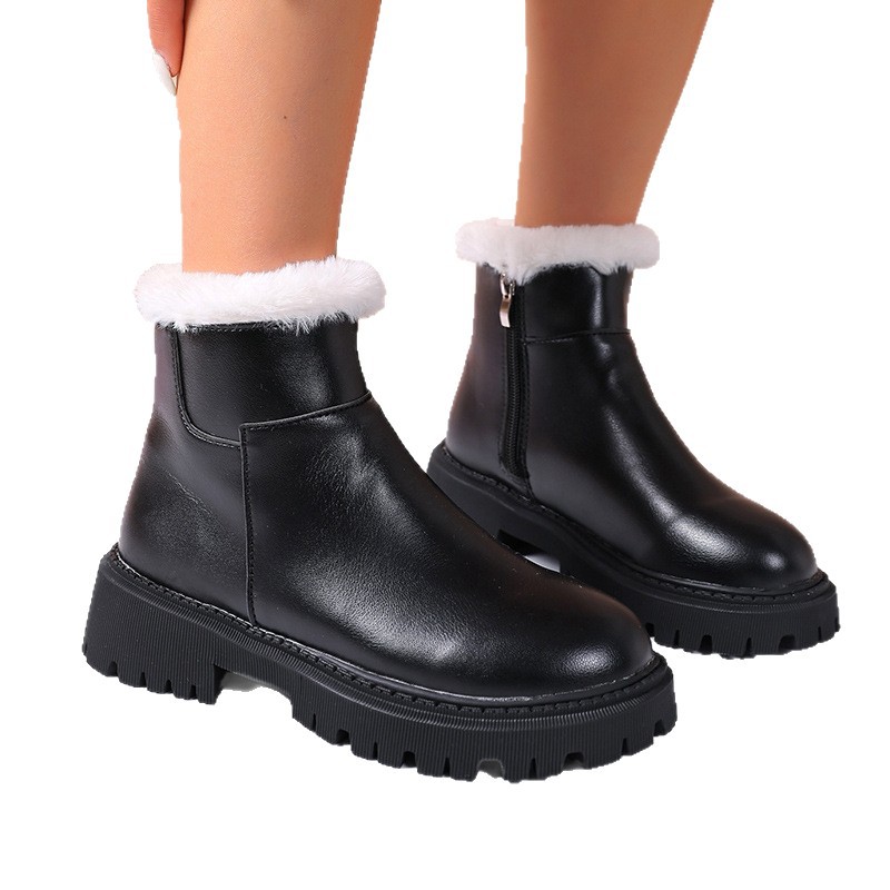 Insulated Cotton-padded Shoes Martin Boots Plus Size Thick Bottom Chunky Heel Bootie foto 4