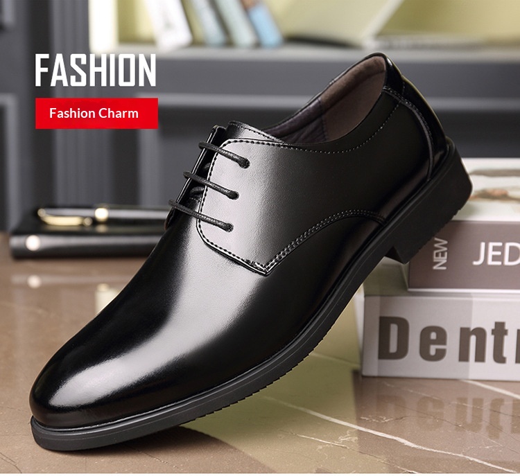 Genuine Leather Business Formal Extra-Large Mens Leather Shoes foto 3
