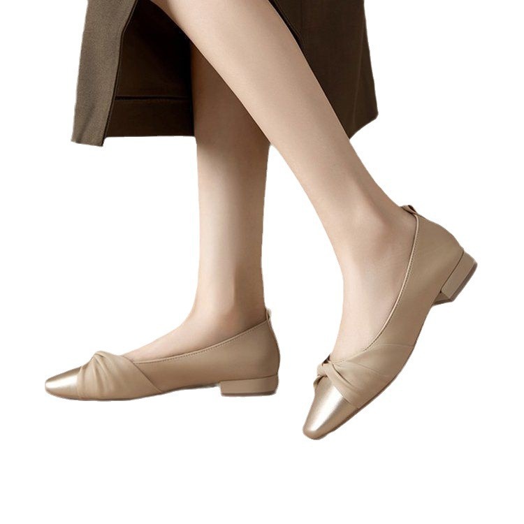 Soft Leather Low Heel Versatile Women's Casual Shoes foto 4