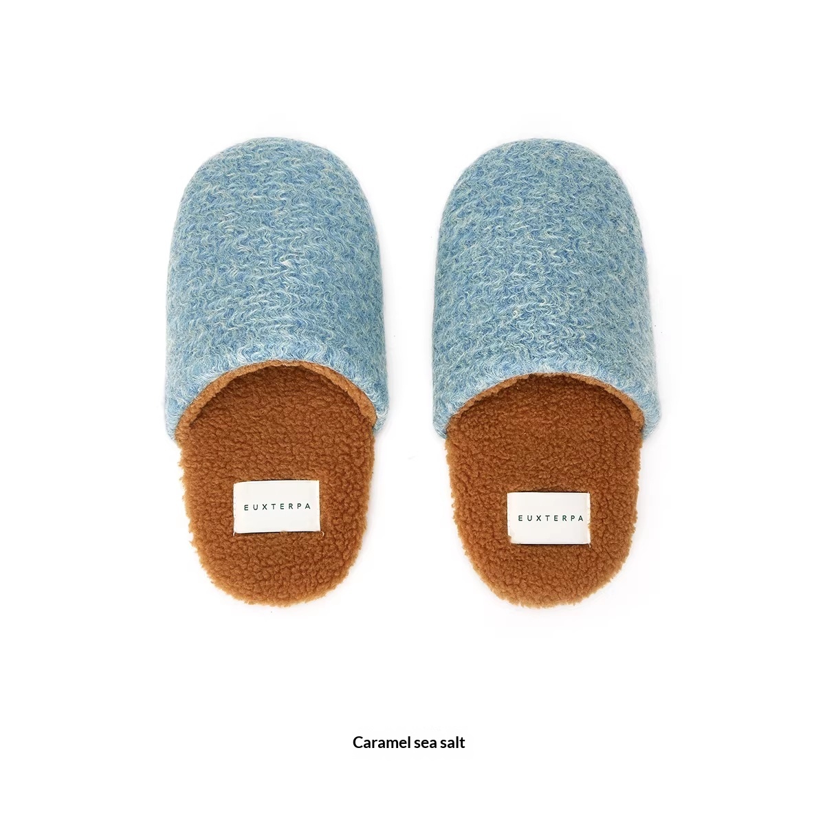 Woolen Color-blocked Home Floor Slippers Indoor Silent Non-slip Warm Cotton Slippers foto 4