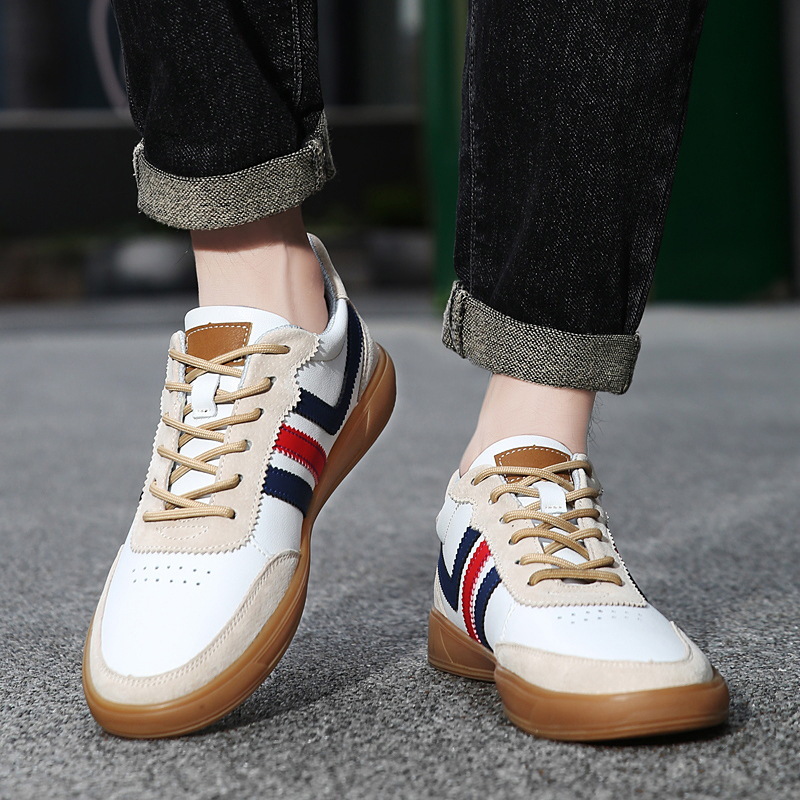 Mens Leather Sneakers With Built-In Height-Boosting Insoles And Tendon-Style Rubber Soles foto 4