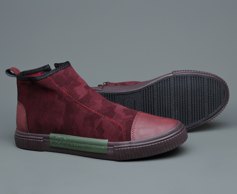 Men's High-top Canvas Slip-on Lazy Camouflage Trend Versatile Breathable Casual Shoes foto 2