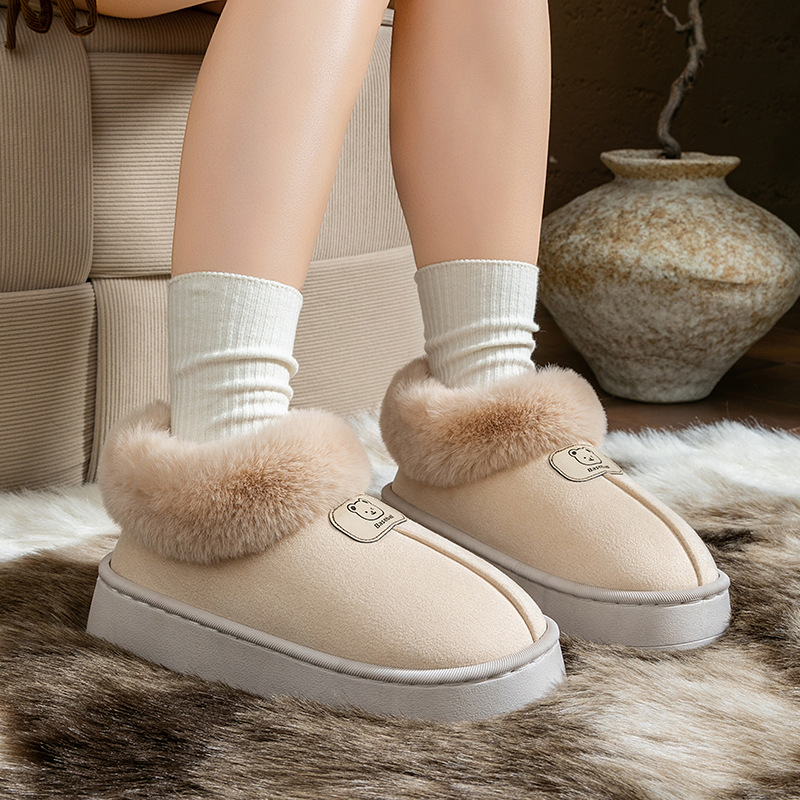 Ankle Wrap Cotton Slippers Women's Fashion Thick Snow Boots foto 4