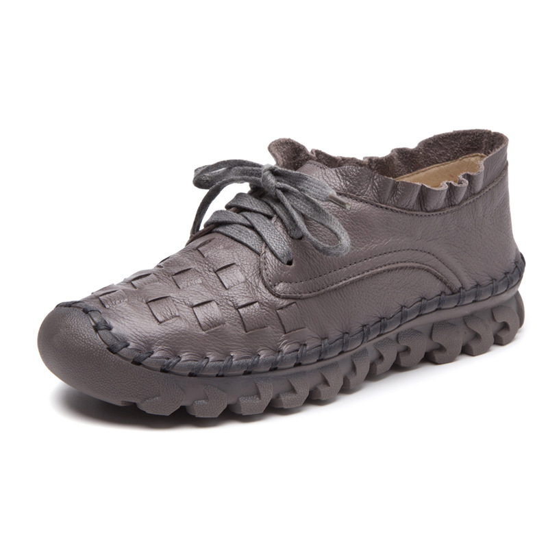 Womens Genuine Leather Casual Low-heeled Flats foto 5