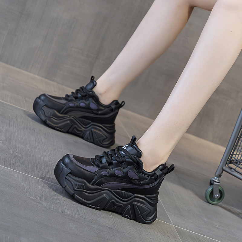 Thick Bottom Heightened Daddy Shoes Women Autumn And Winter New Color Matching Casual Sports foto 2