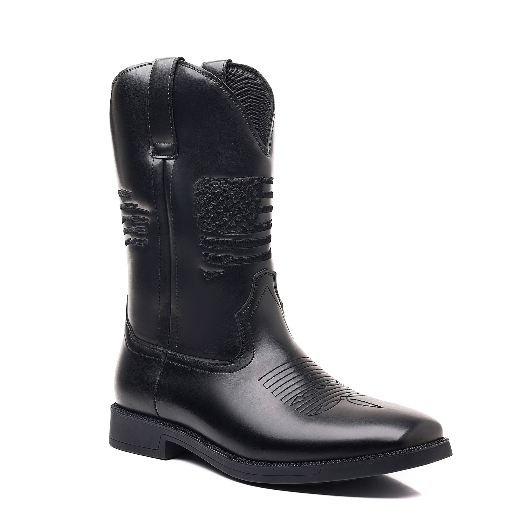 High Embroidered Retro Wide Head Cowboy Boot foto 2