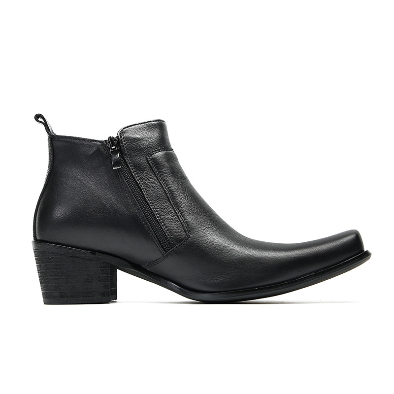 Men's High-top Shoes Casual Cowhide Ankle Boots Trendy Retro foto 4
