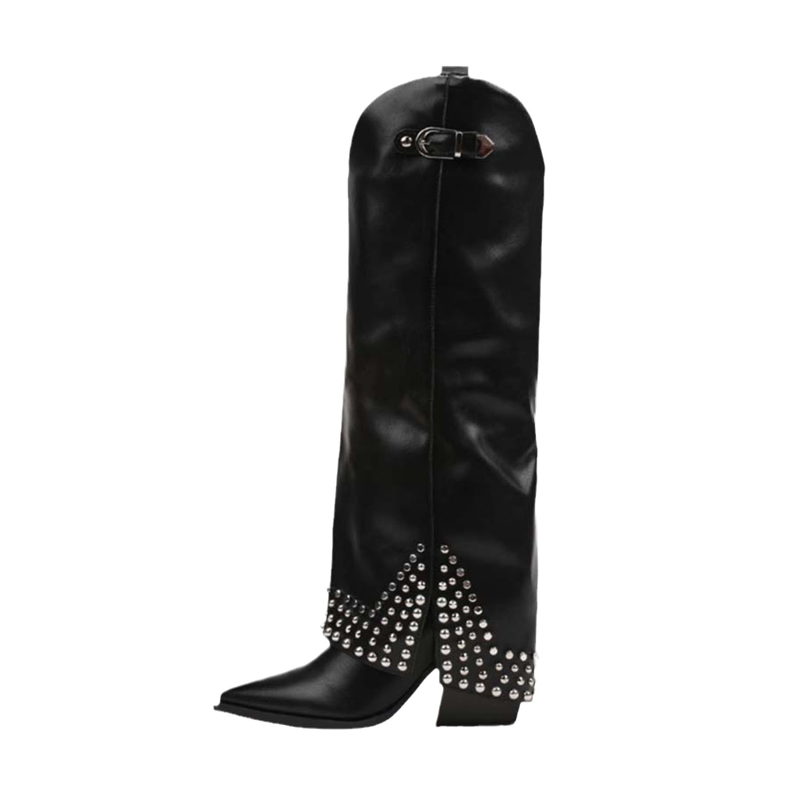 Women's Frosted Rivet Pantyhose Boots foto 3