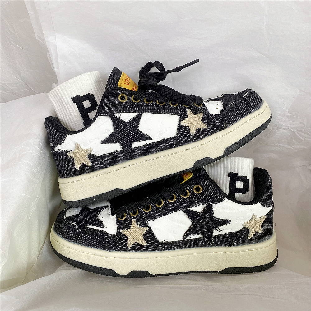 Hong Kong Style Niche Denim Blue Retro Sneakers foto 5