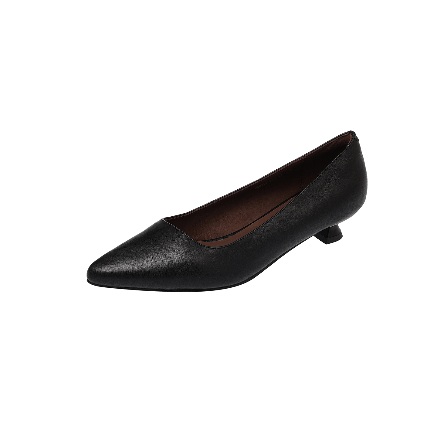 Women's Washed Full-Grain Cowhide Kitten Heel Pumps, Pointed Toe Handcrafted Leather Office Shoes foto 2