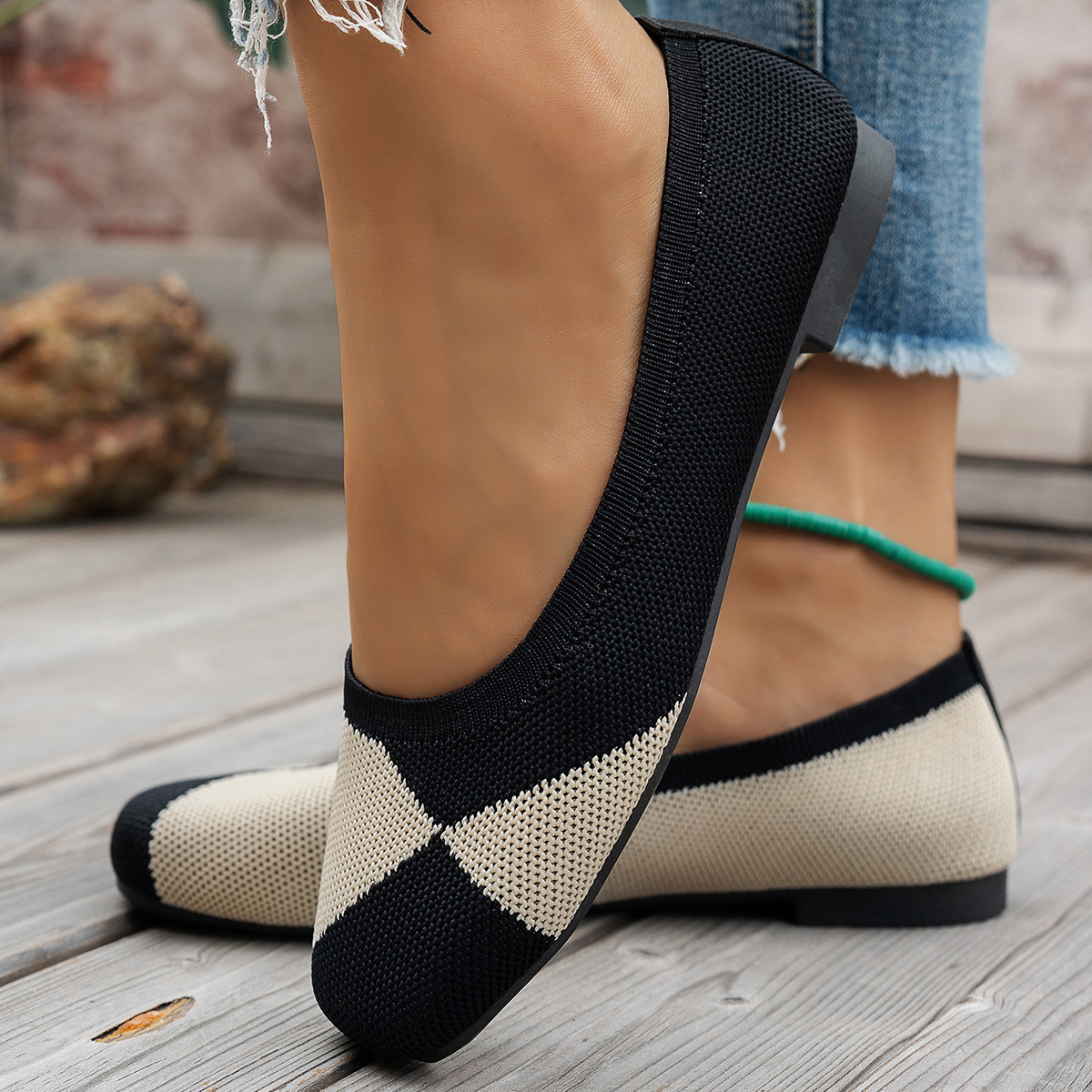 Flyknit Low-cut Flat Soft Bottom Multicolor Shoes Women foto 3