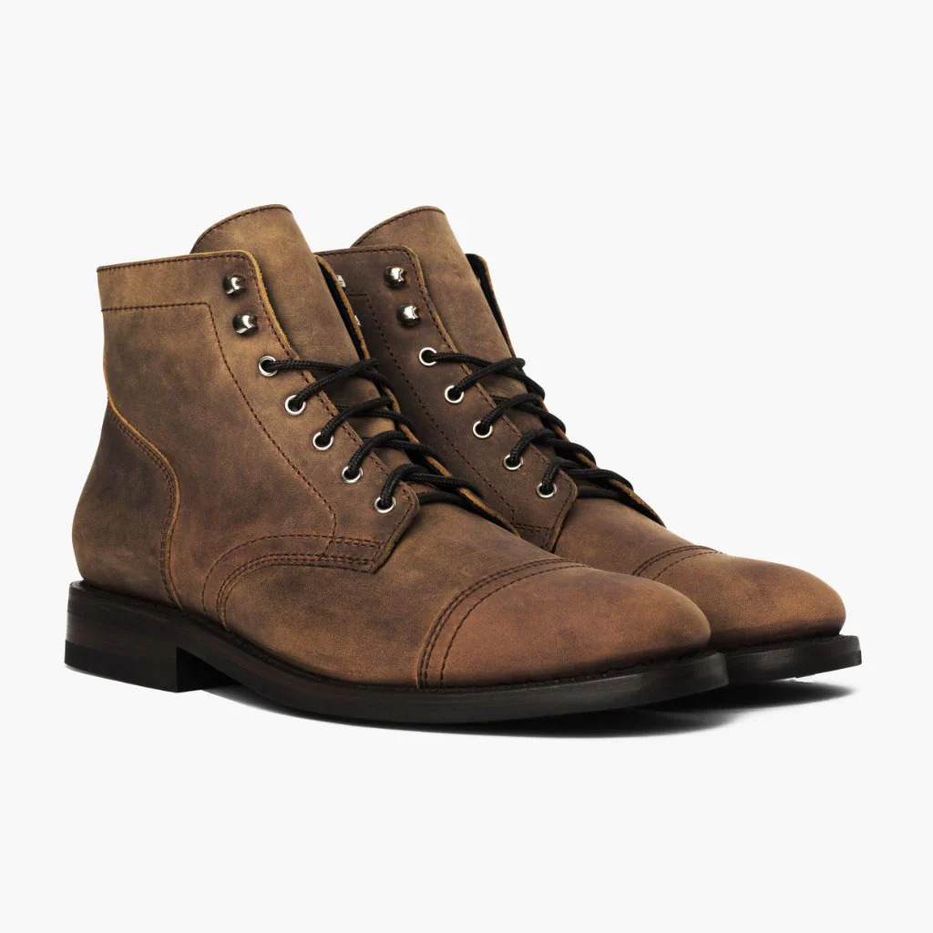 Mens Retro Round-toe Work Boots foto 5