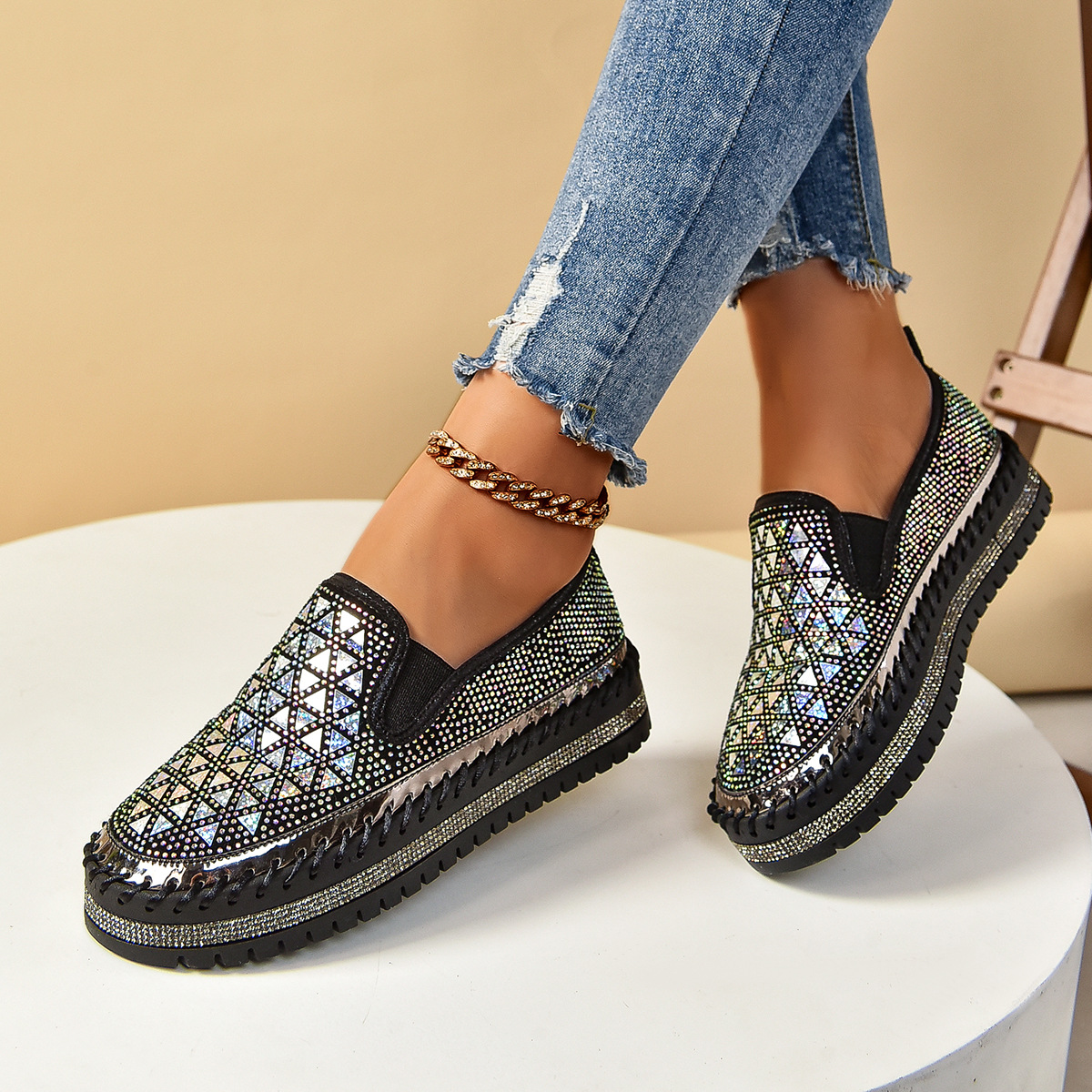 Casual Sneakers Pedal Four Seasons Thick Bottom All-matching Flat Shoes foto 3