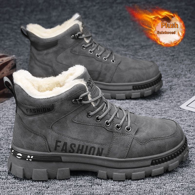 New Mens Fleece-lined Thickened Warm Cotton Shoes foto 5