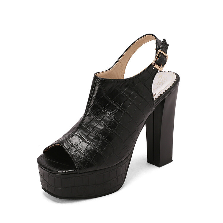 Womens Fish-mouth Sandals With A Square Toe And A High Heel foto 3