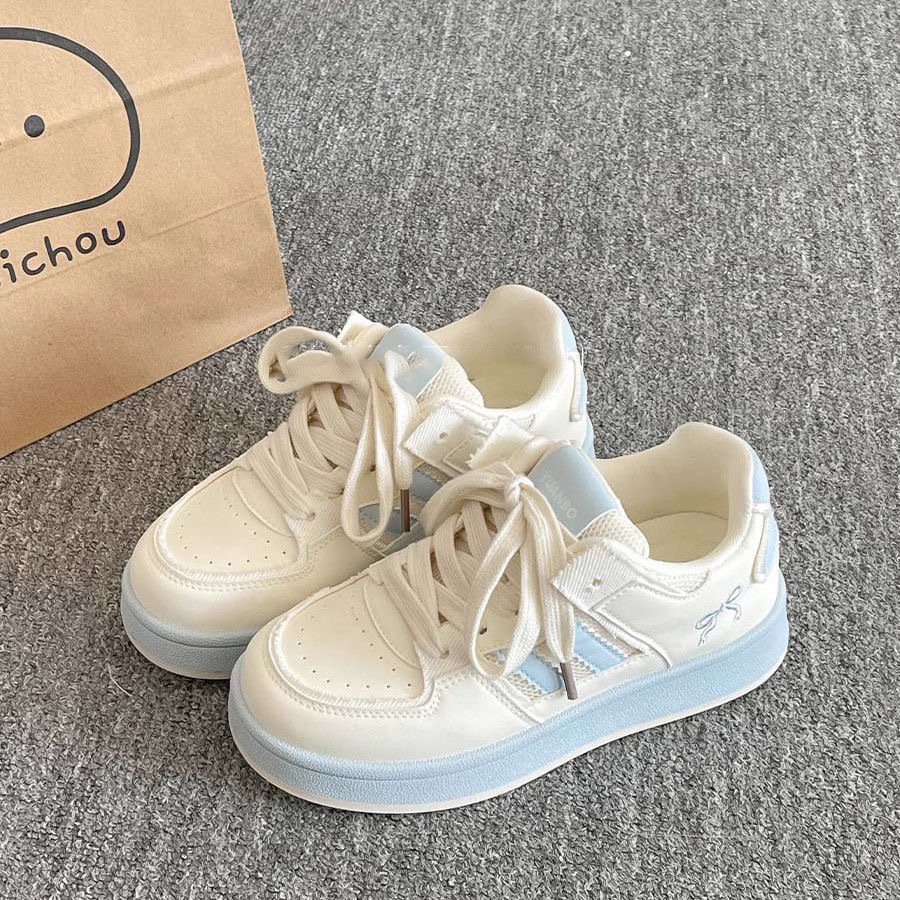 Students Niche Womens Shoes Chunky White Sneakers Versatile And Sporty