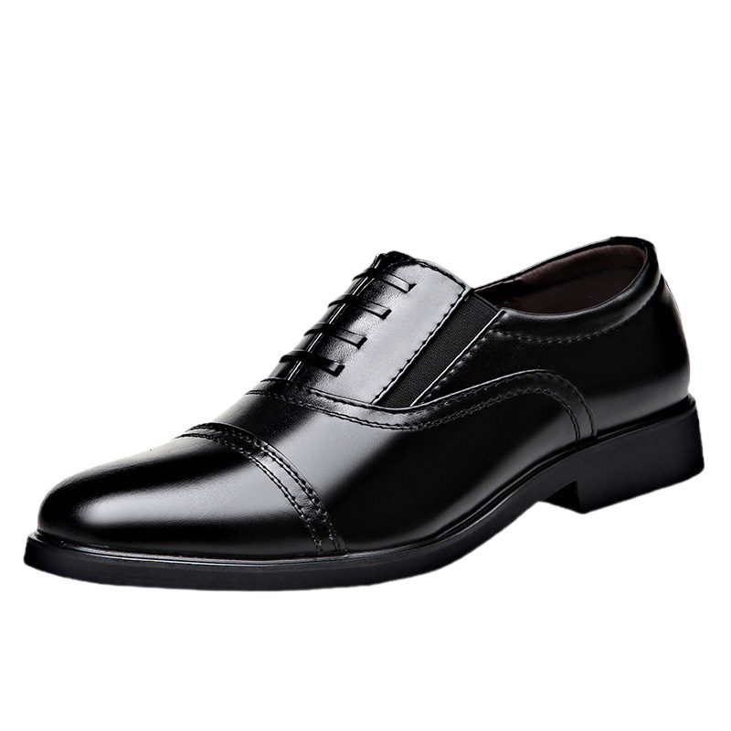 Men's Business Casual Pointed-toe Lace British Formal Wear Leather Shoes Soft Bottom foto 5