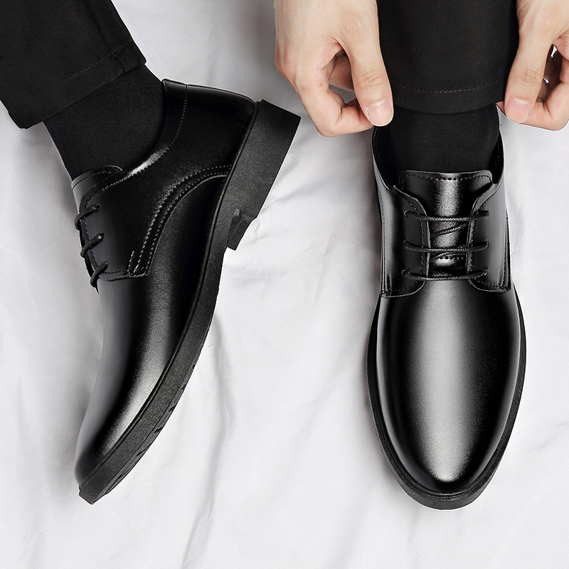 Soft Leather Soft Bottom Youth British Style Casual Formal Wear Leather Shoes foto 5