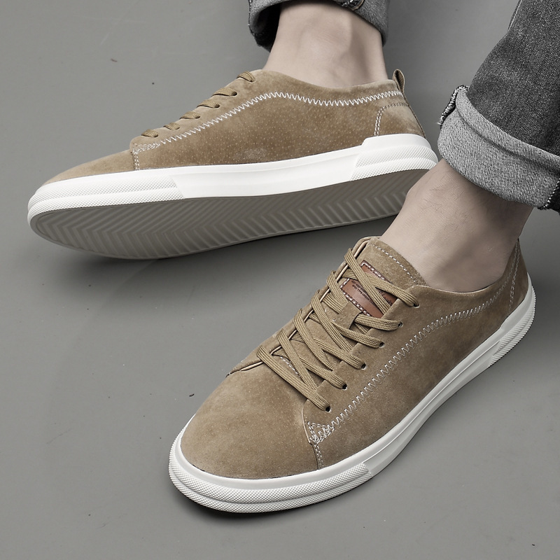 Spring Low-top Lace-up Cowhide Flat Versatile Sports Casual Shoes foto 4