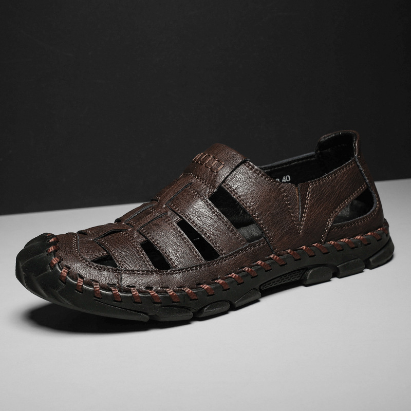 Plus-size Mens Hollow-out Sandals With A Sewn-in Sole foto 4
