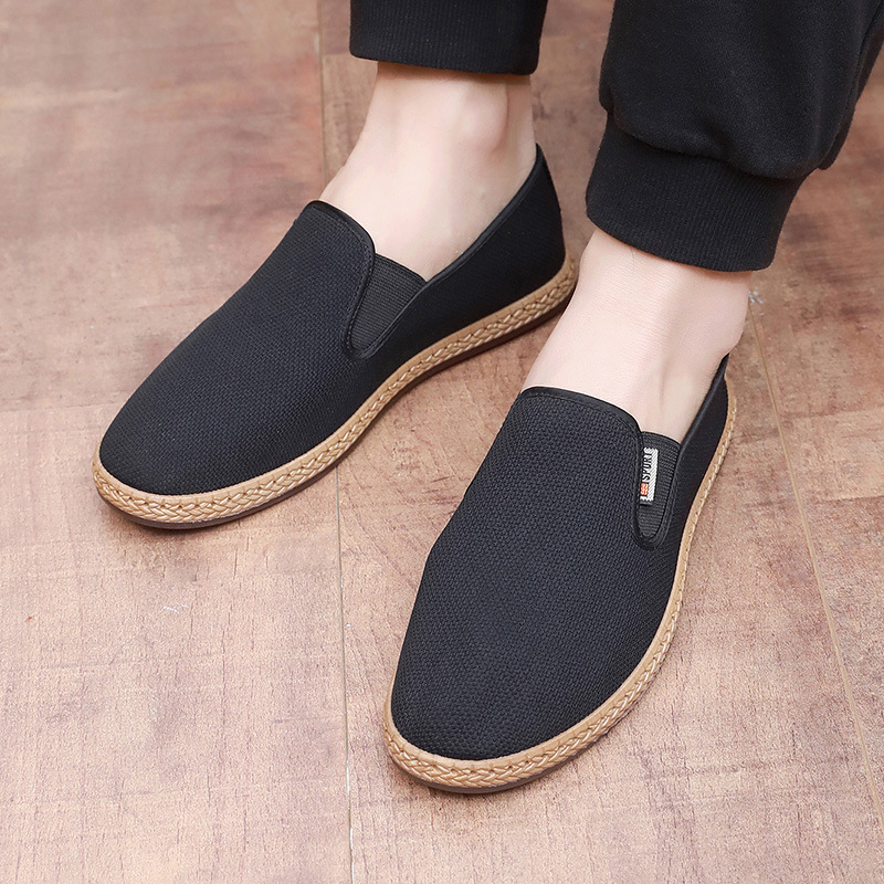 Old Beijing Cloth Shoes Men's Breathable One Pedal Lazy Shoes foto 5