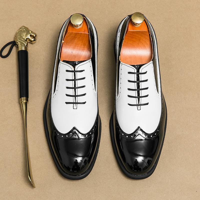 Fashion Men's British Style Brogue Leather Shoes foto 3