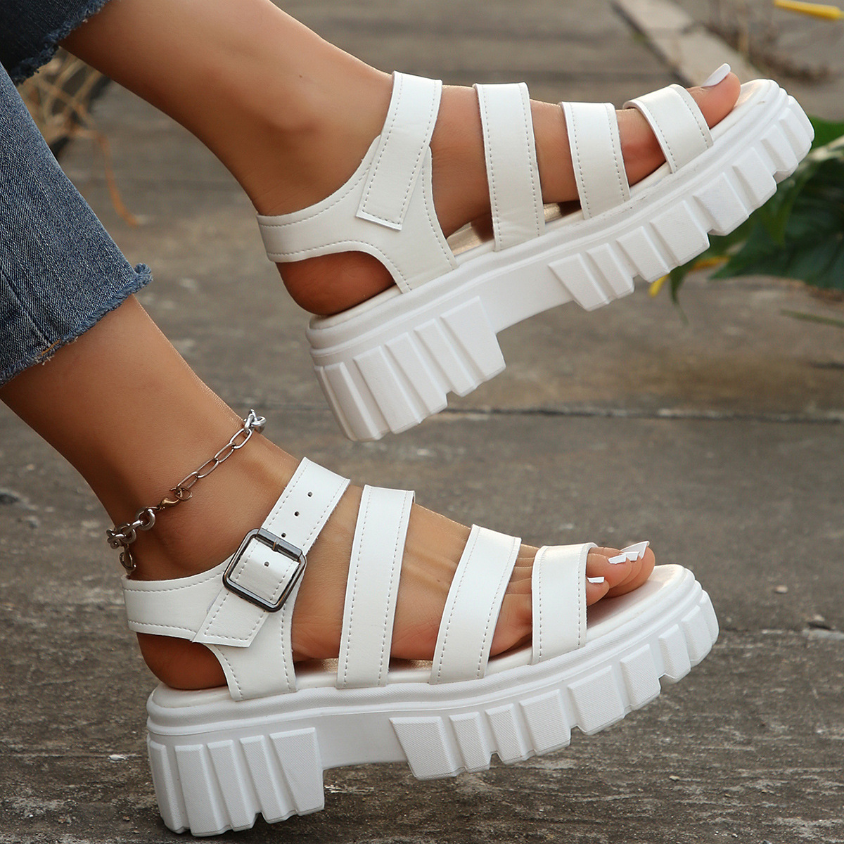Platform-sole Casual Thick-soled Womens Plus-size Sandals foto 4