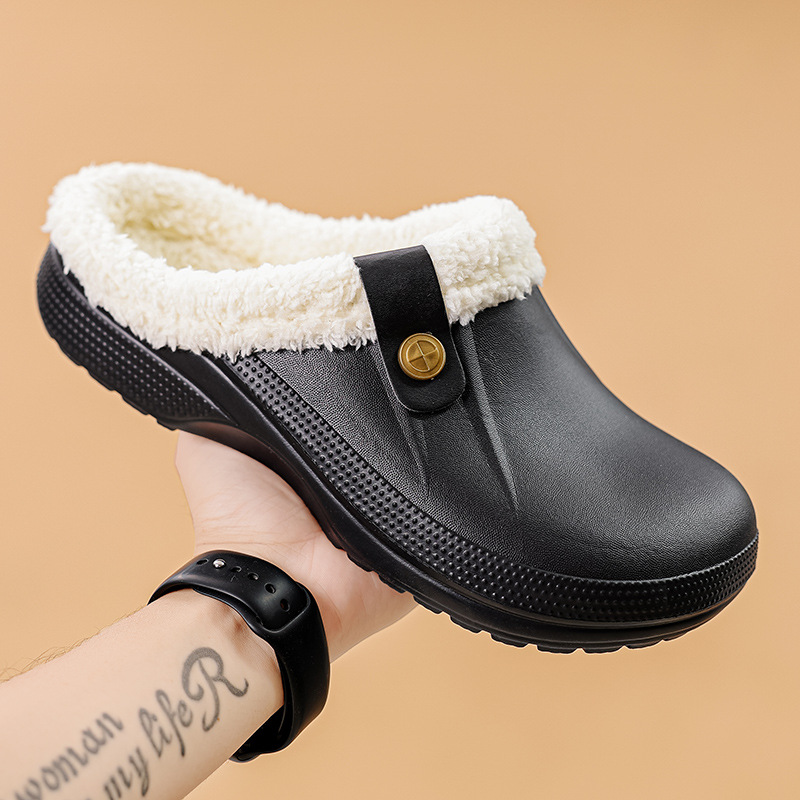 Mens Fleece-Lined Cotton Slippers For Home foto 4