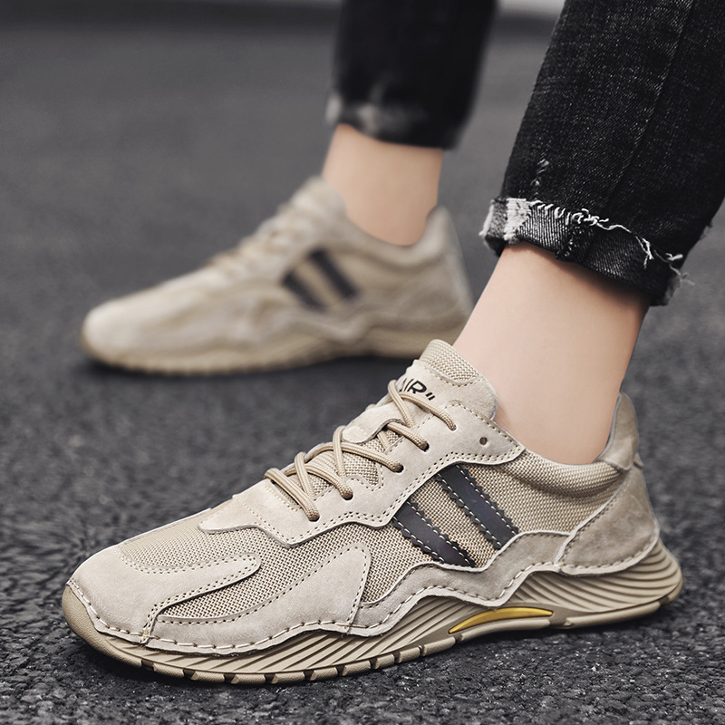 New Men's Low-top Lace-up Hiking Boots Fashion Platform Shoes foto 2