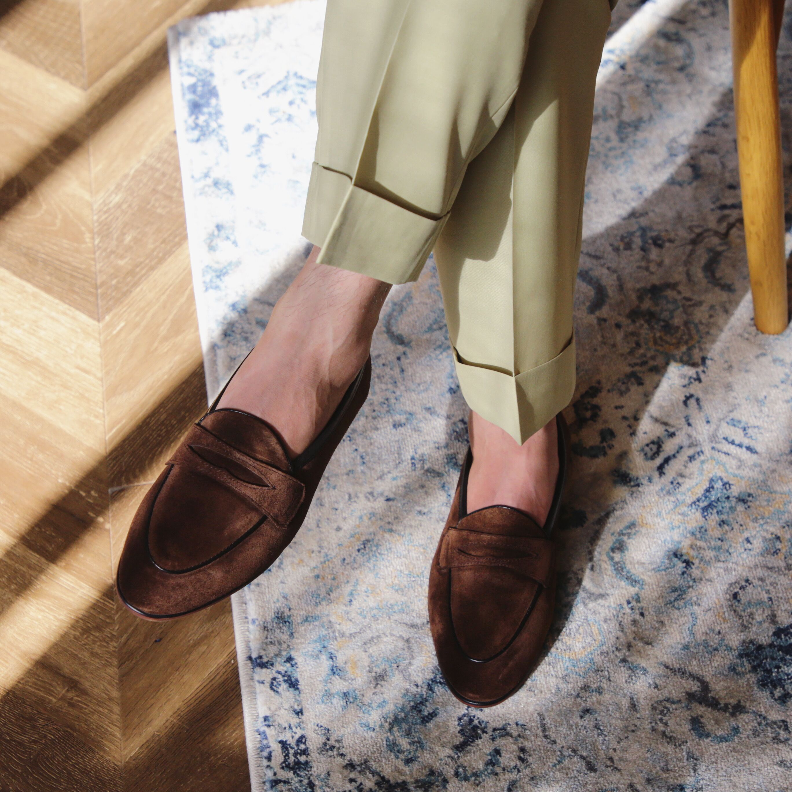 British Style Men's Shoes With Square Toe Suede foto 3