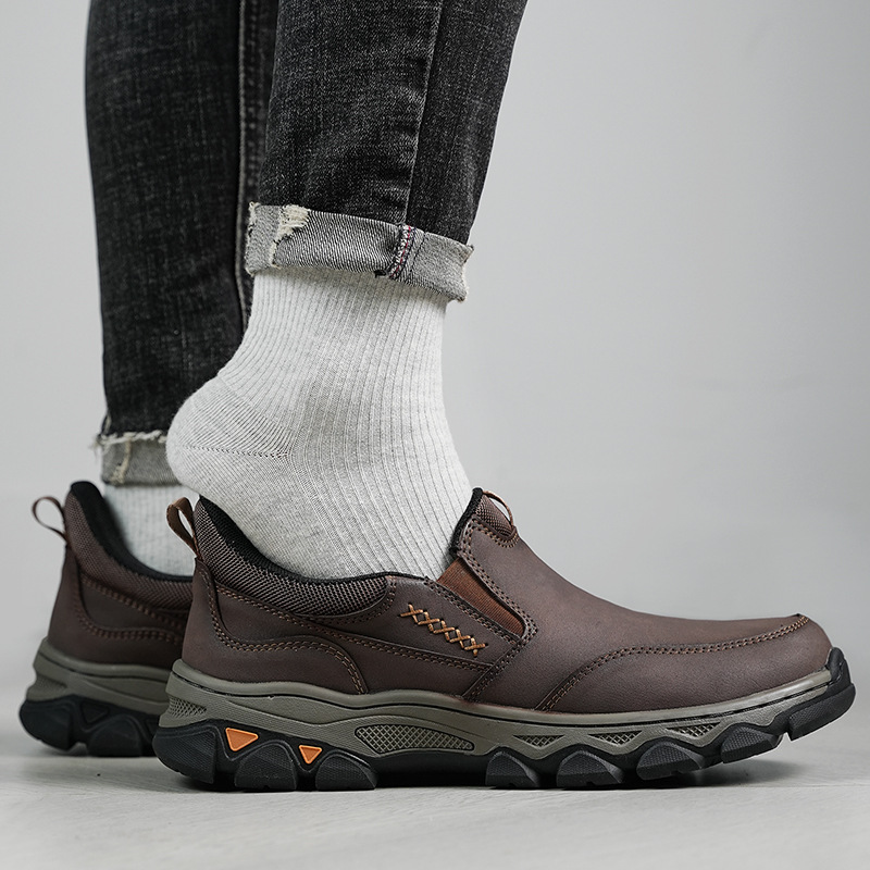 Rubber Wear-resistant Men's Casual Leather Shoes foto 3