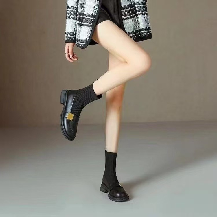 Mid-heel Retro New Loafer Ankle Boots foto 2