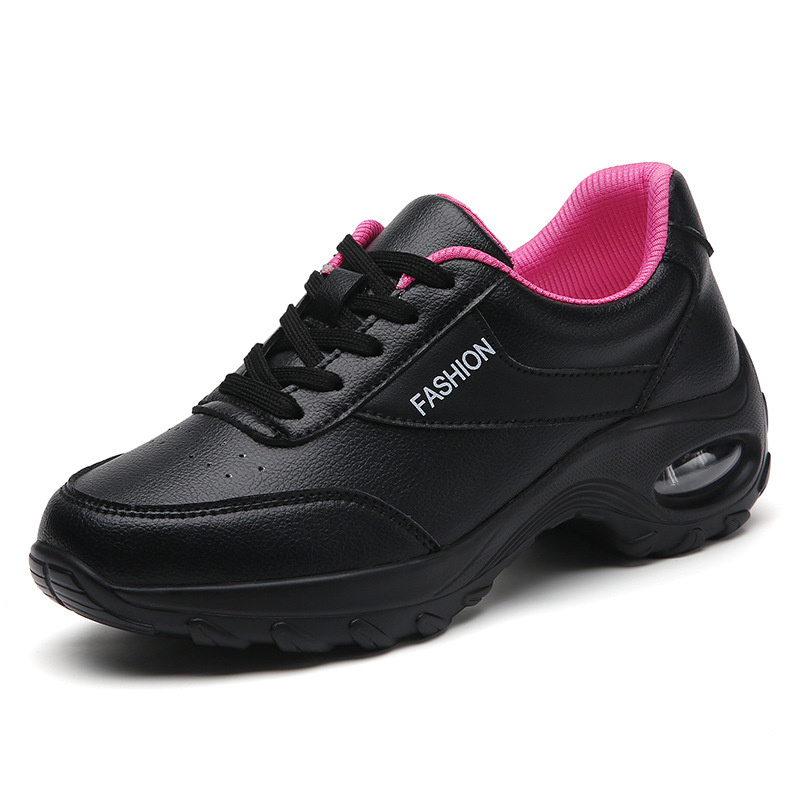 Women's Thick Bottom Spring And Autumn Low Top Leather Surface Plus Size Outdoor Running Shoes foto 2