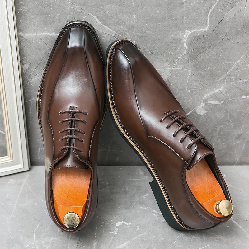 Trendy Business Formal Wear Fashion Men's Dinner Leather Shoes foto 5