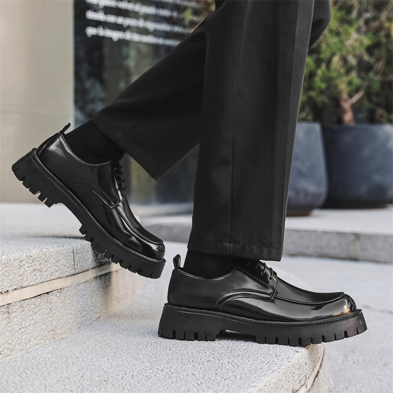 Platform Height Increasing Casual Leather Shoes foto 5