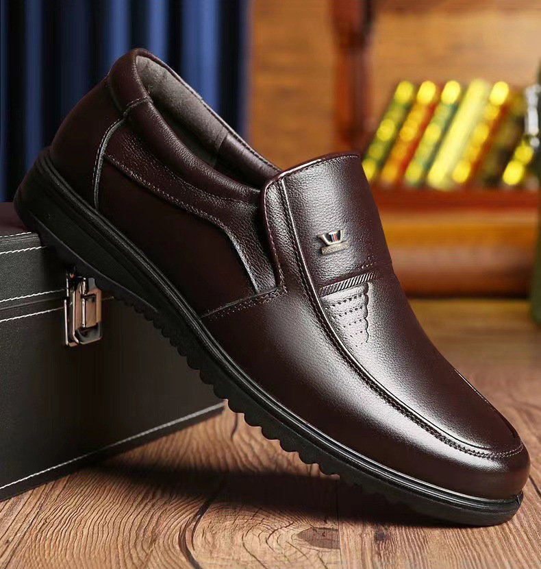 Men's Casual Leather Shoes Slip-on Soft Sole Soft Leather foto 3