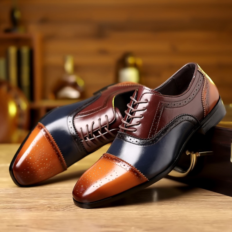 Plus Size Men's Business Formal British Pointed Leather Shoes foto 5