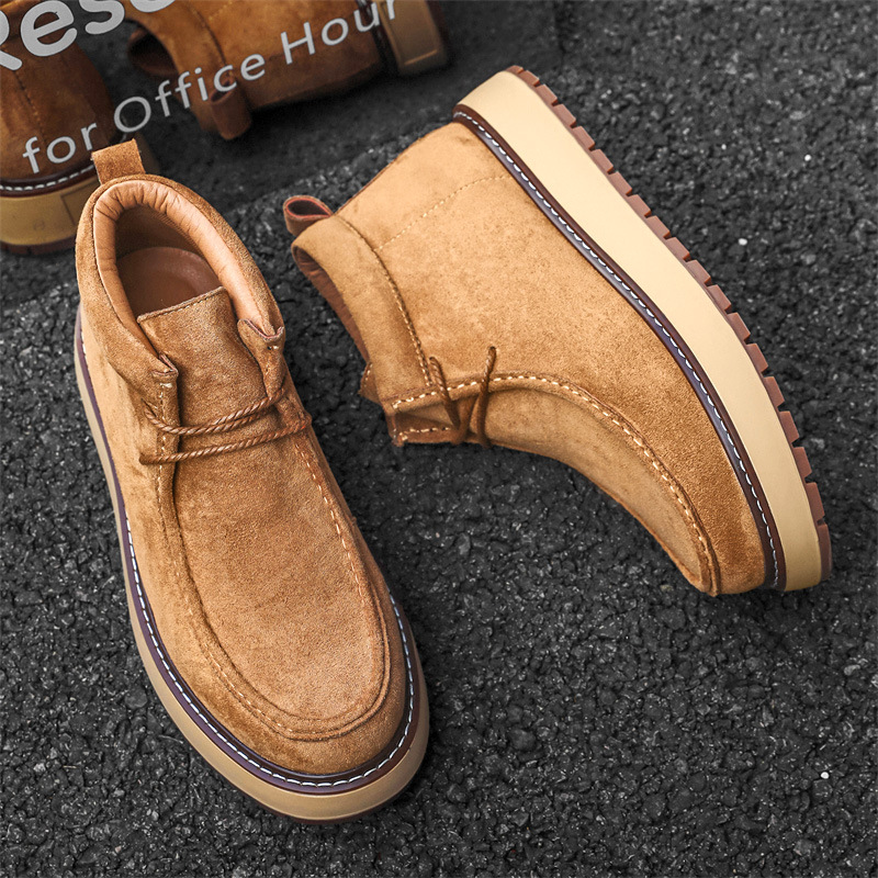 Mens Genuine Leather Suede Kangaroo Shoes Suede Martens Boots foto 2