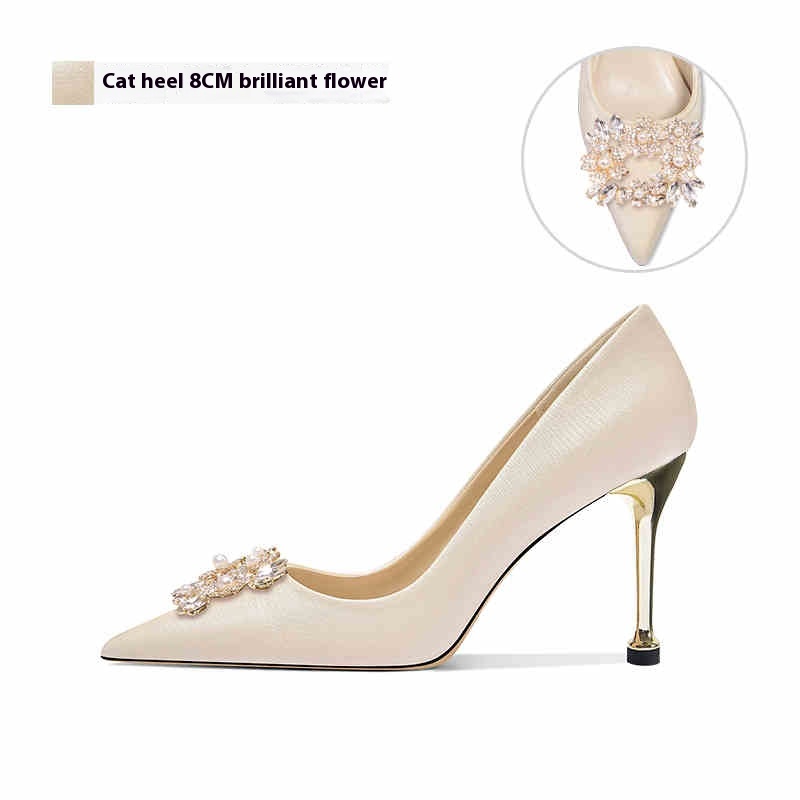 French Wedding Crystal Bridal High Heels foto 5
