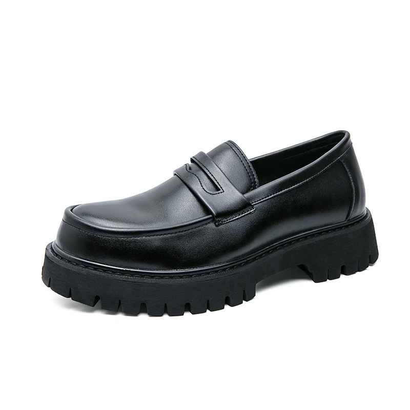 Loafers Platform Height Increasing Shoes Black Fashion Men foto 5