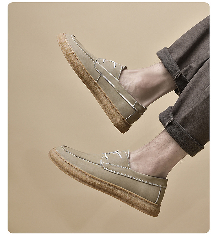 Men's Plus Size Breathable Vintage Skateboard Shoes All-match Fashion Cattlehide Leather Fashion Casual Shoes foto 3